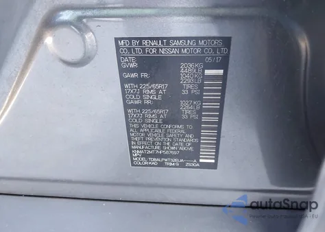 2017 Nissan Rogue S from USA, damaged, VIN KNMAT2MT7HP587697